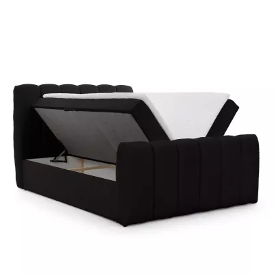 Boxspringová posteľ 160x200 SEMINOLE - čierna + topper