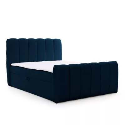 Boxspringová posteľ 160x200 SEMINOLE - tmavo modrá + topper