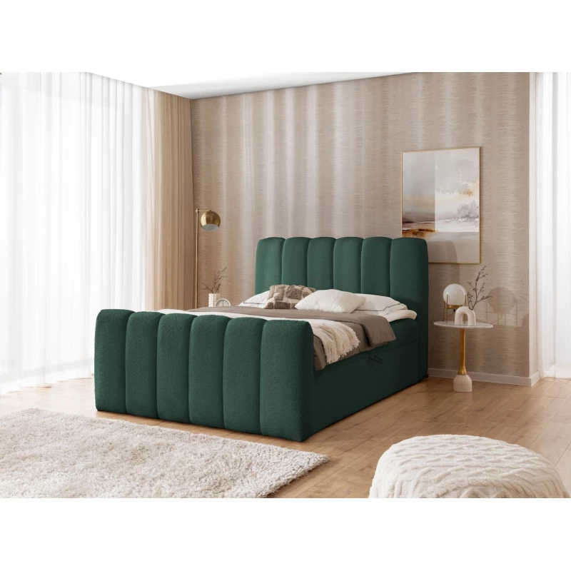 Boxspringová posteľ 160x200 SEMINOLE - tmavo zelená + topper