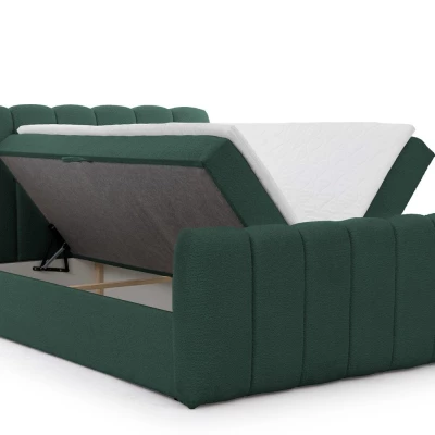 Boxspringová posteľ 160x200 SEMINOLE - tmavo zelená + topper
