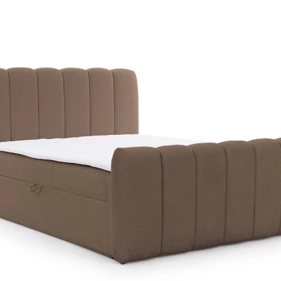 Boxspringová posteľ 160x200 SEMINOLE - tmavo hnedá + topper