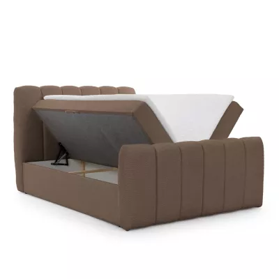 Boxspringová posteľ 160x200 SEMINOLE - tmavo hnedá + topper