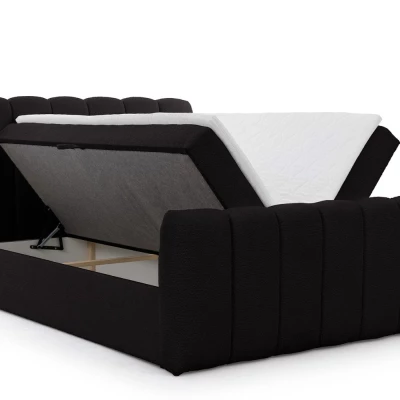 Boxspringová posteľ 140x200 SEMINOLE - čierna + topper