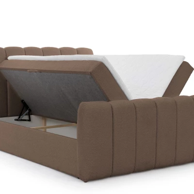 Boxspringová posteľ 140x200 SEMINOLE - tmavo hnedá + topper