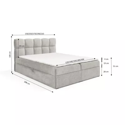 Kontinentálna posteľ 200x200 KLONDIKE - fľaškovo zelená + topper