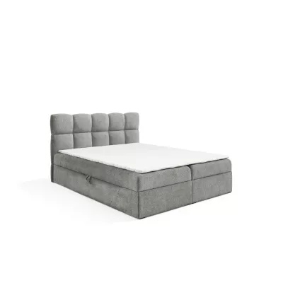 Kontinentálna posteľ 120x200 KLONDIKE - svetlá šedá + topper