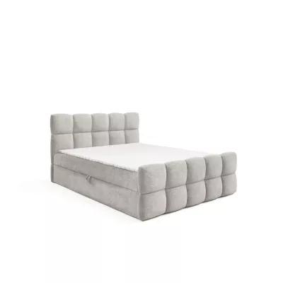 Kontinentálna posteľ 200x200 ISEMBARD - platinovo šedá + topper