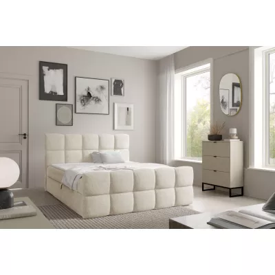 Kontinentálna posteľ 180x200 ISEMBARD - smotanová + topper