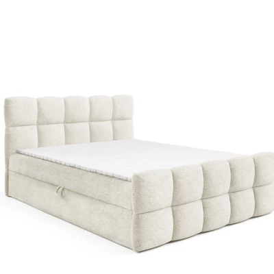 Kontinentálna posteľ 180x200 ISEMBARD - smotanová + topper