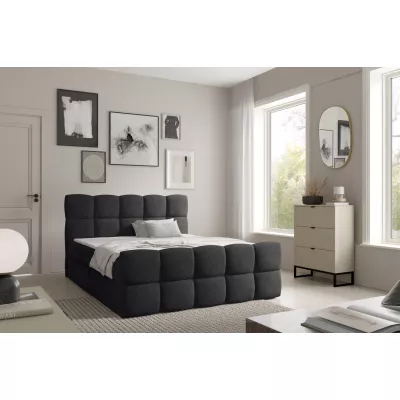 Kontinentálna posteľ 180x200 ISEMBARD - čierna + topper