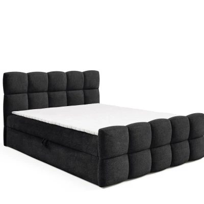 Kontinentálna posteľ 140x200 ISEMBARD - čierna + topper
