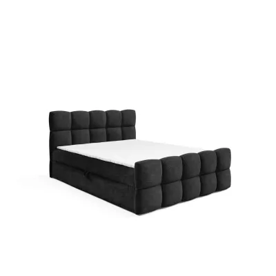 Kontinentálna posteľ 140x200 ISEMBARD - čierna + topper