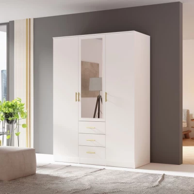Kombinovaná šatníková skriňa 150 cm HENDRUM - biela