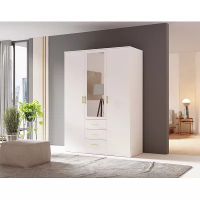 Kombinovaná šatníková skriňa 150 cm HENDRUM - biela