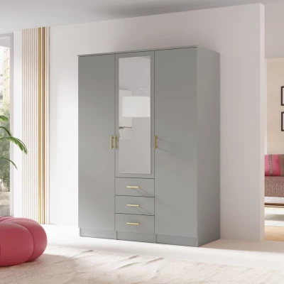 Kombinovaná šatníková skriňa 150 cm HENDRUM - šedá