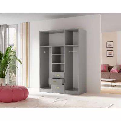 Kombinovaná šatníková skriňa 150 cm HENDRUM - šedá