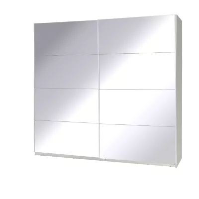 Zrkadlová šatníková skriňa 225 cm FOSSTON 1 - biela