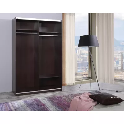 Zrkadlová šatníková skriňa 135 cm WILTON - biela