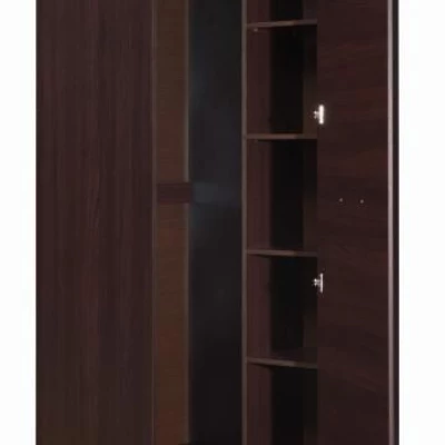 Rohová šatníková skriňa 90 cm ANDOVER - gaštan wenge