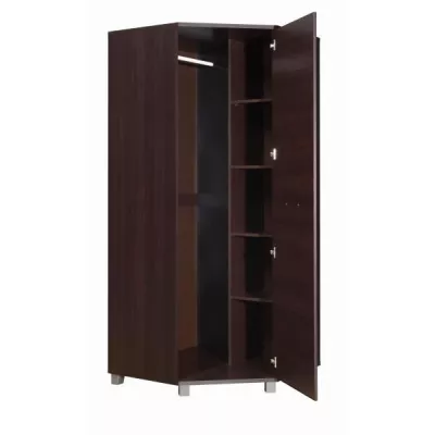 Rohová šatníková skriňa 90 cm ANDOVER - gaštan wenge