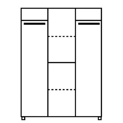 Šatníková kombinovaná skriňa 150 cm ANDOVER - gaštan wenge