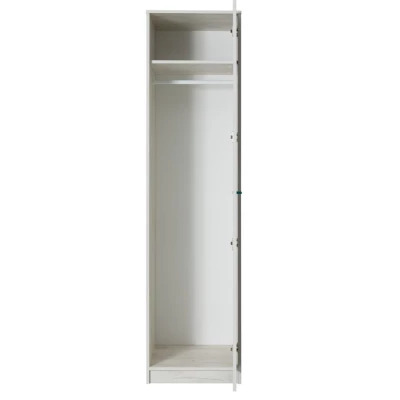 Úzka skriňa 50 cm so šatníkovou tyčou DEANY - dub kraft / popolavá / tyrkysová