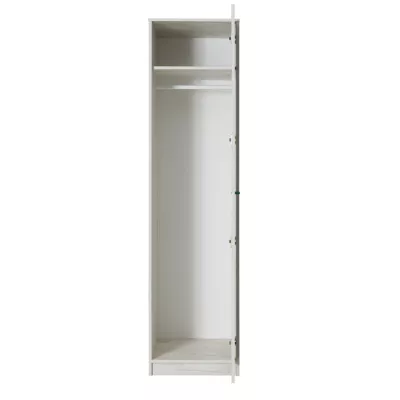 Úzka skriňa 50 cm so šatníkovou tyčou DEANY - dub kraft / popolavá / tyrkysová