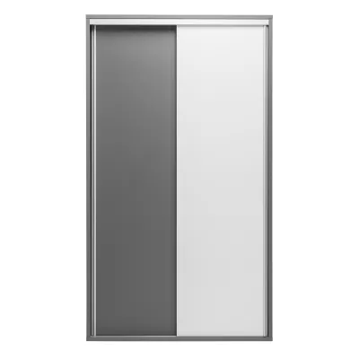 Úzka šatníková skriňa 120 cm MANKATO - šedá / lesklá biela