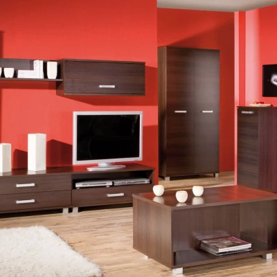Úzka komoda s dvierkami ANDOVER - gaštan wenge