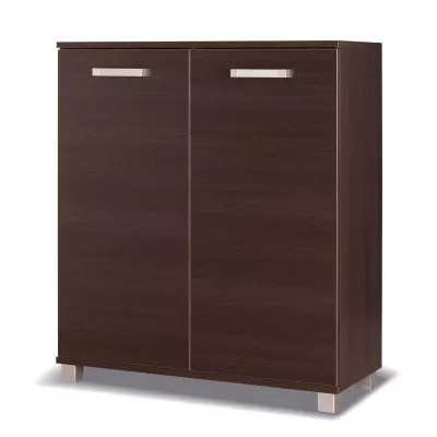 Nízka komoda s dvierkami ANDOVER - gaštan wenge