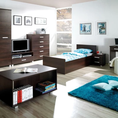 Úzka komoda so šuplíkmi ANDOVER - gaštan wenge
