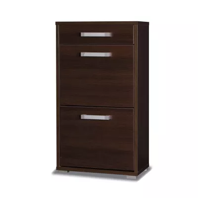 Botník so šuplíkom a výklopnými dvierkami ANDOVER - gaštan wenge
