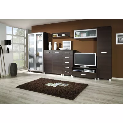 Úzka policová skriňa 50 cm ANDOVER - gaštan wenge