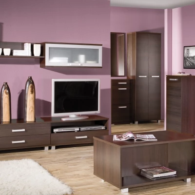 Úzka policová skriňa 50 cm ANDOVER - gaštan wenge