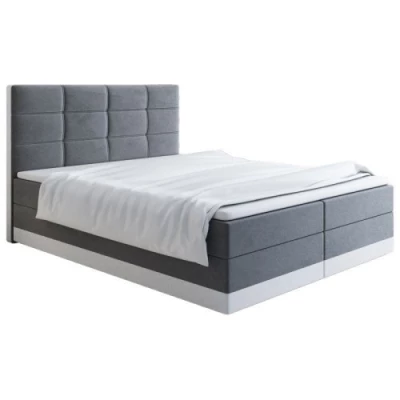 Čalúnená posteľ 200x200 LILLIANA 1 - šedá / biela