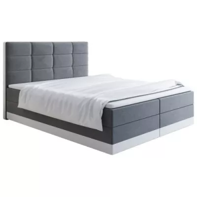 Čalúnená posteľ 200x200 LILLIANA 1 - šedá / biela