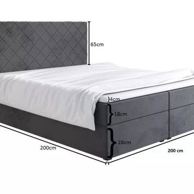 Čalúnená posteľ 200x200 LILLIANA 2 - hnedá