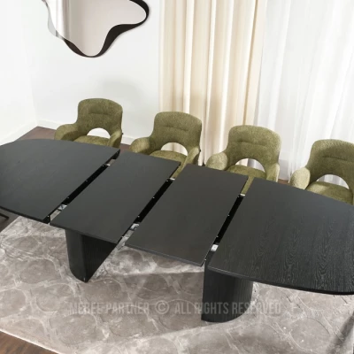 Oválny rozkladací stôl 200(300)x110 ANTOS - čierny