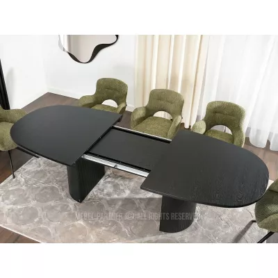 Oválny rozkladací stôl 200(300)x110 ANTOS - čierny
