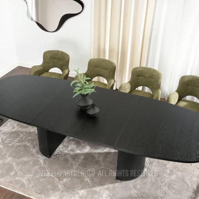 Oválny rozkladací stôl 200(300)x110 ANTOS - čierny