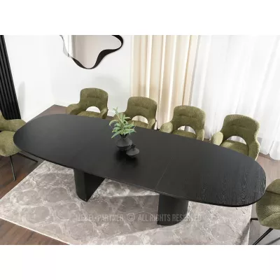 Oválny rozkladací stôl 200(300)x110 ANTOS - čierny