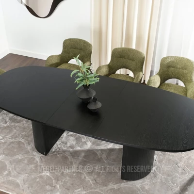 Oválny rozkladací stôl 200(300)x110 ANTOS - čierny