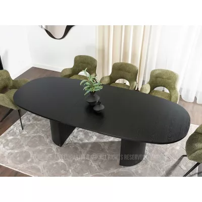Oválny rozkladací stôl 200(300)x110 ANTOS - čierny