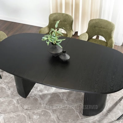 Oválny rozkladací stôl 200(300)x110 ANTOS - čierny