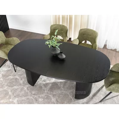 Oválny rozkladací stôl 200(300)x110 ANTOS - čierny