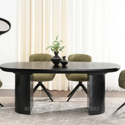 Oválny rozkladací stôl 200(300)x110 ANTOS - čierny