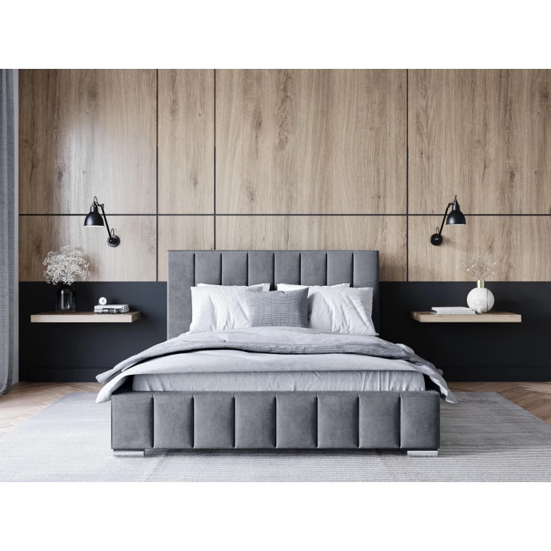 Čalúnená posteľ 180x200 MANUELA 1 s úložným priestorom - šedá