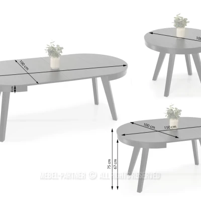 Rozkladací jedálenský stôl 100(200)x100 CINAMIN - čierny