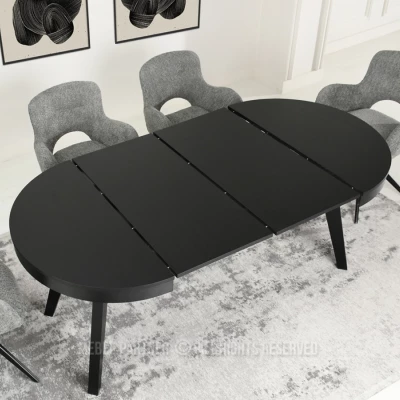 Rozkladací jedálenský stôl 100(200)x100 CINAMIN - čierny