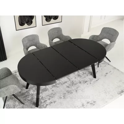 Rozkladací jedálenský stôl 100(200)x100 CINAMIN - čierny